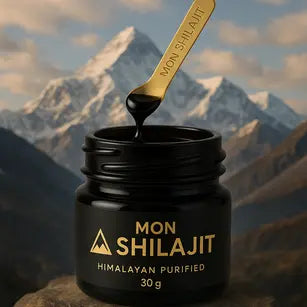 Shilajit Pur de l'Himalaya - Résine Premium avec Cuillère Bambou